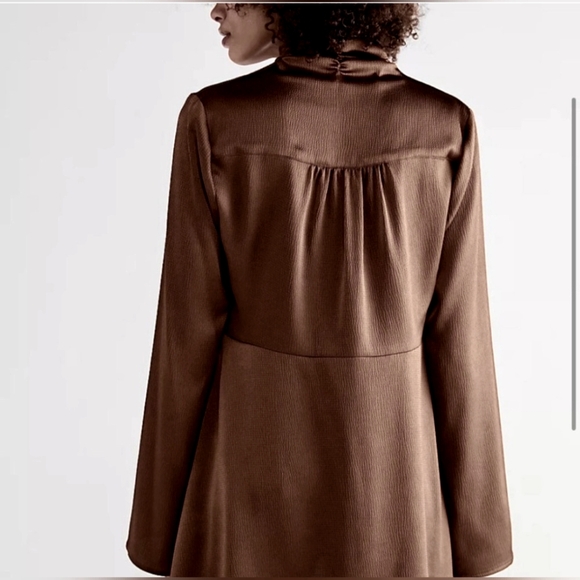 Free People Harley Tunic Brown Doe Eyes Wrap Top size Medium - Picture 4 of 10